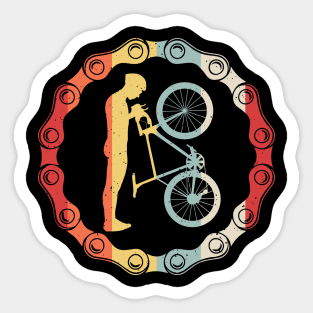 Mountain Biking Retro Vintage Gear MTB Bicycle Rider Sticker